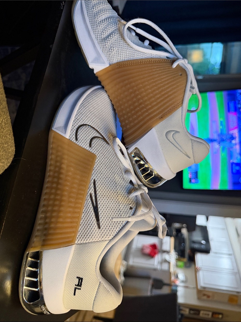 Nike Metcon 9 - White & Gum Men’s Training Shoes with Metallic Heel - Size 9.5